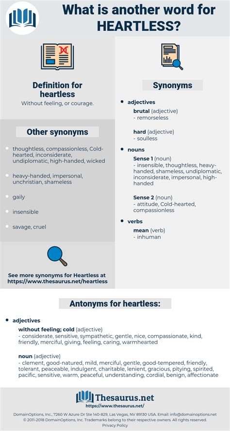 heartless thesaurus